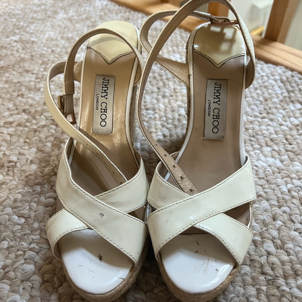 Jimmy Choo Platform Wedge Espadrilles 38